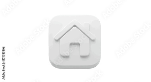 Home button icon in flat iOS style, white background
