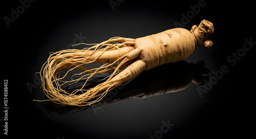 Serene Landscape of Ginseng Tea with Steam