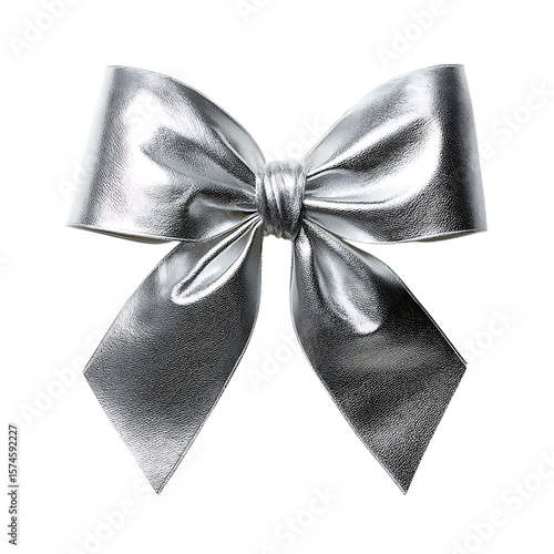 silver bow ribbon png