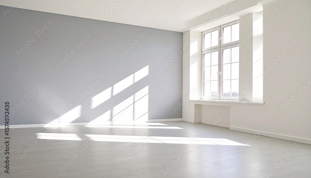 Obraz premium Empty room bathed in sunlight