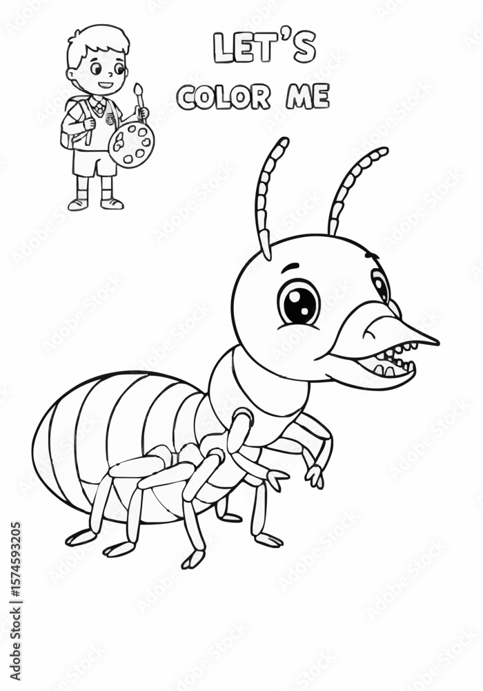 Children's coloring pictures of a termite Children's coloring pictures of a termite