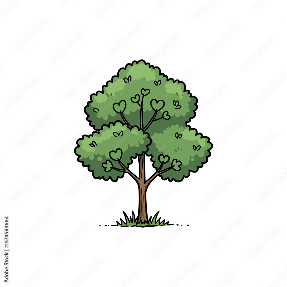Obraz premium Colorful Icon of Black Cottonwood Tree with No White