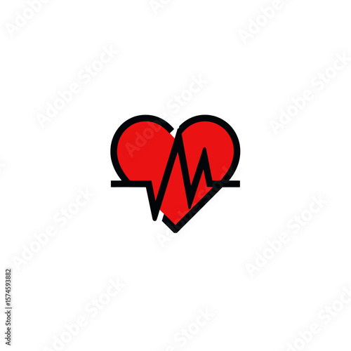 Heartbeat icon symbolizes health monitors cardiac activity studio shot