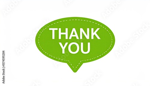 Green speech bubble with 