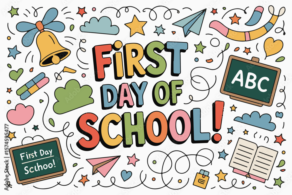 Back to School Doodle Pattern Set Back to School Doodle Pattern Set