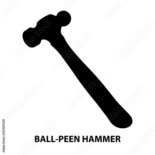 Ball peen hammer vector illustration tool construction equipment metalwork blacksmithing forging shaping 