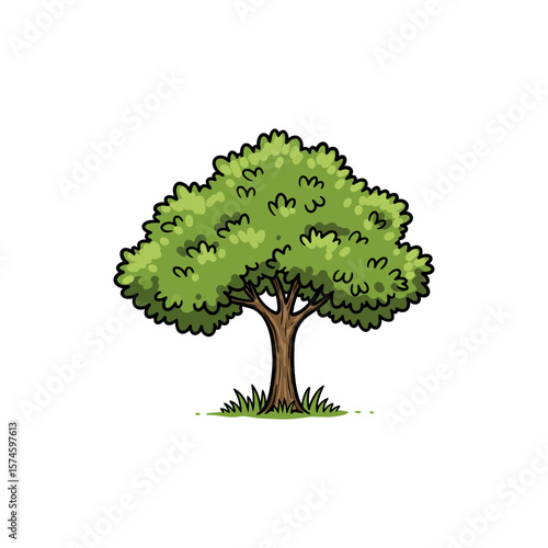 Colorful Icon of Yellow Sandalwood Tree with Golden Bark and No White Color