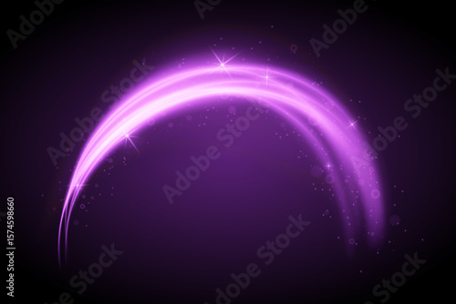 Light purple glow effect. Semicircle wave, light trail curl.EPS 10.