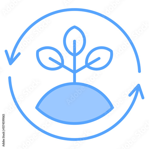 Sustainable Agriculture Blue Icon