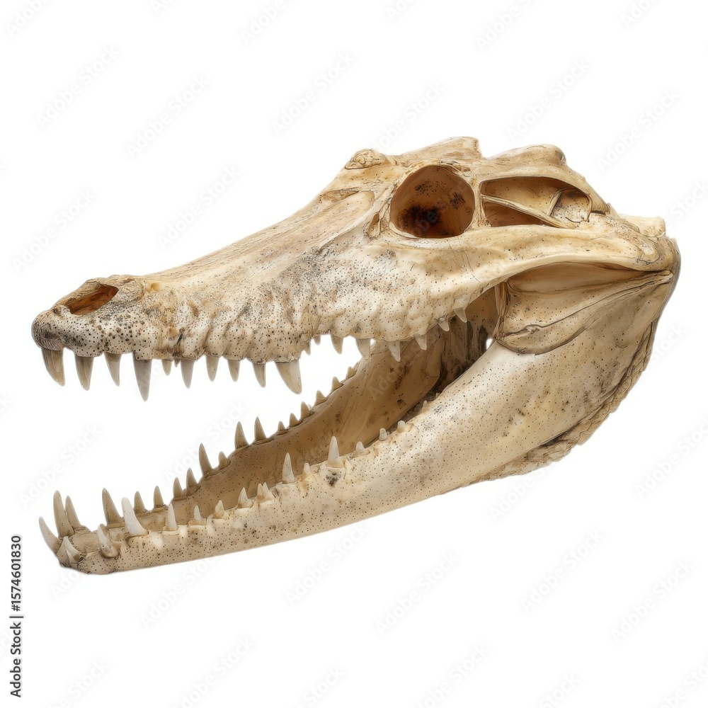 Alligator skull isolated on white background Alligator skull isolated on white background