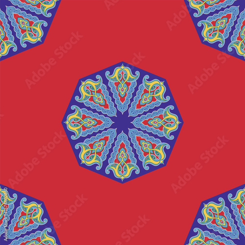 Geometric Seamless Pattern Arabesque. Decorative  Folk Seamless Pattern. Ethnic Ornament