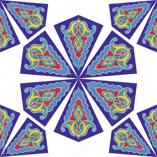 Geometric Seamless Pattern Arabesque. Decorative  Folk Seamless Pattern. Ethnic Ornament