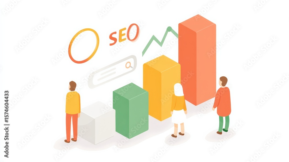 Marketing metrics traffic concept. People analyzing growth data with SEO graphics and charts. Marketing metrics traffic concept. People analyzing growth data with SEO graphics and charts.