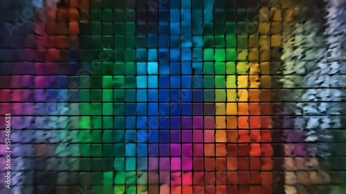 Seamless Looping Macro Animation of LCD Screen Pixels Shifting Colors