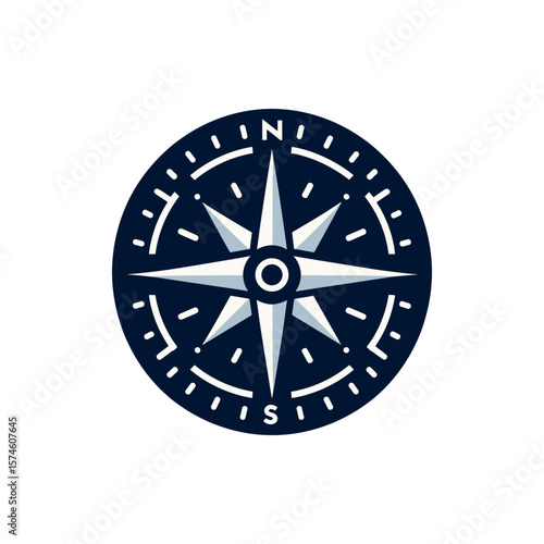 A detailed compass design symbolizing navigation and exploration, set against a minimalist background