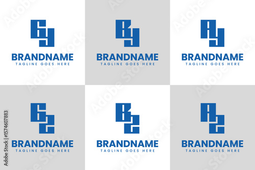 Letters GY GZ BY BZ AY AZ Logo Monogram Set, for YG ZG YB ZB YA ZA initials