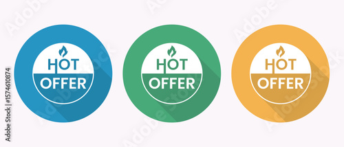 Eye Catching Hot Offer Badges in Various Colors for Promotional Marketing