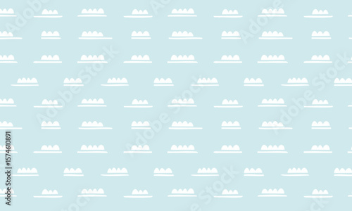 Minimalist Scandinavian Mountain Seamless Pattern, Abstract Wave and Forest Vector Background for Kids and Nursery Decor