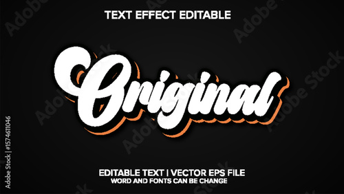 original text effect vector editable