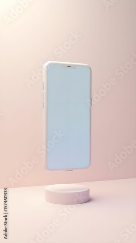 Modern smartphone with a clean design placed against a soft pink background for an elegant display