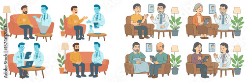 Virtual consultations bring healthcare to patients at home in a modern living room setting