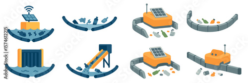 Innovative waste collection system for waterways using solar technology in urban settings