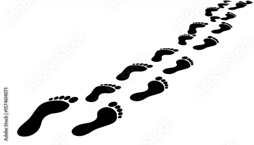 Footprints leading off into distance