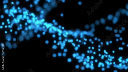 Seamless Macro Animation of Glowing Blue Plankton in Dark Water