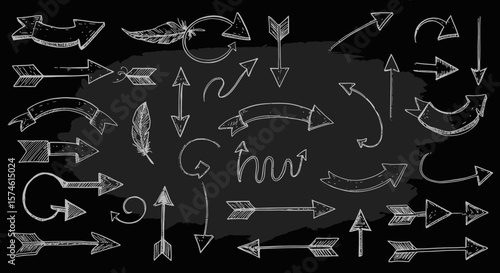 HandDrawn Arrows and Banners A Collection of Directional and Decorative Elements.