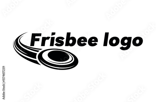  Flying Frisbee Logo in Black and White