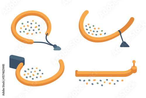 Illustrations of various loop designs for understanding shapes and patterns in geometry activities