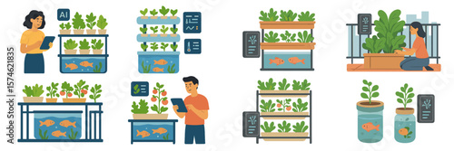 Urban aquaponics system demonstrates sustainable gardening techniques for city dwellers interested in healthy food production