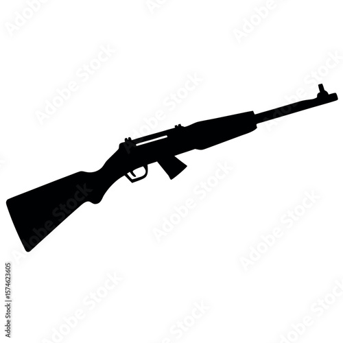 M1 Carbine Rifle Illustration Isolated on a Clean White Background