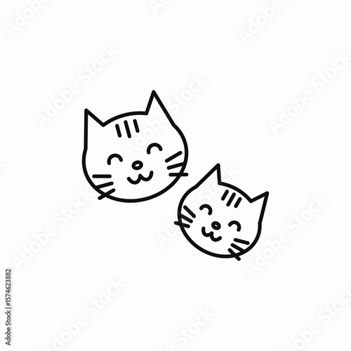 cutie cats icon sign vector