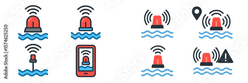 Emergency alert system features for water safety notifications and warning signals in community settings