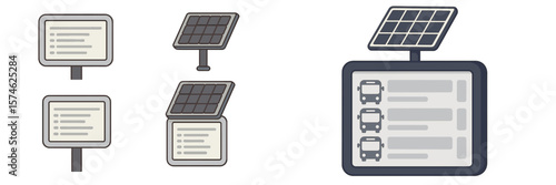 Solar-powered information signs for public transport in urban areas