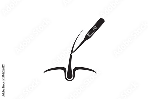Hair Treatment Silhouette Hair Follicle Treatment Silhouette Art