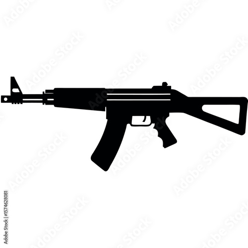Type 5 Semi Automatic Rifle Isolated on White Background Illustration