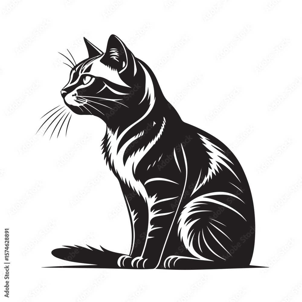 Obraz premium vector isolated silhouette cat set