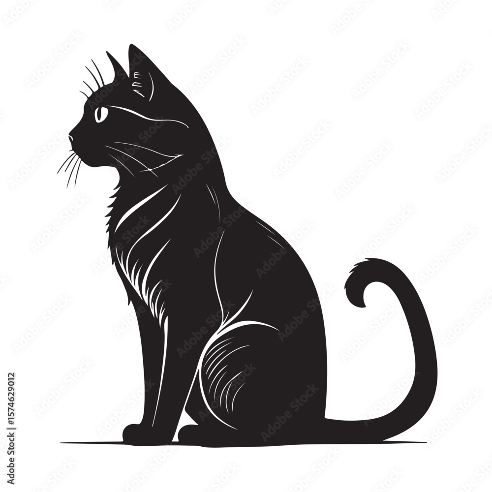 Fototapeta premium vector isolated silhouette cat set