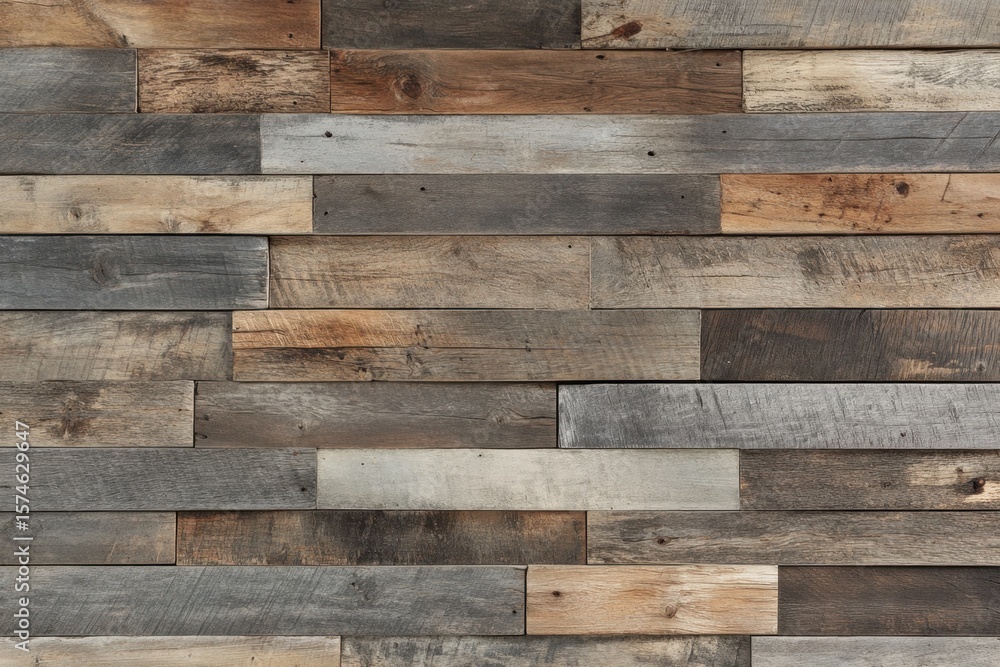 Naklejka premium Rustic wooden plank wall paneling design.