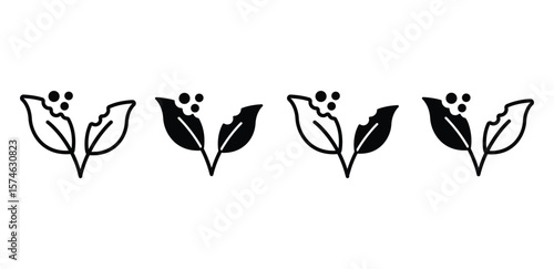 Crop Disease Leaf Icons Black and White Vector Illustrations Design
