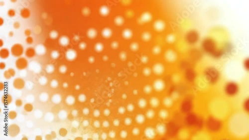 Orange and white polka dot pattern abstract animation with bokeh light effect graphic motion