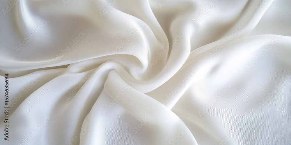 Obraz premium Smooth folds of ivory silk fabric.
