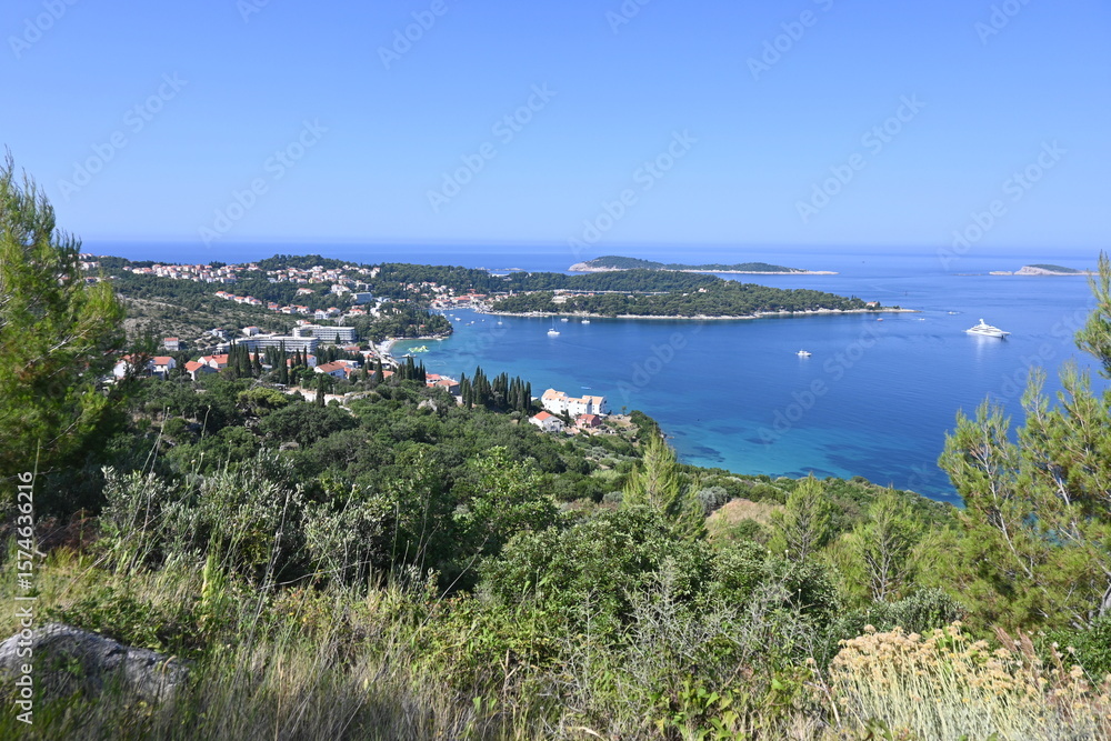 Obraz premium The village of Cavtat on the Adriatic Sea in the Konavle municipality, Croatia, Europe