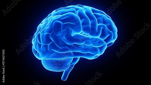 Glowing blue brain