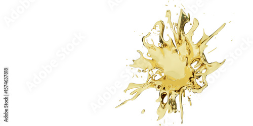 Photos Golden splatter isolated on transparent background