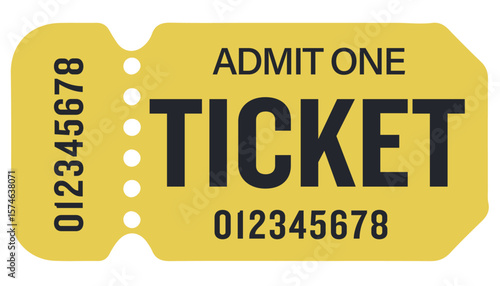 Admit one ticket isolated, admit one ticket