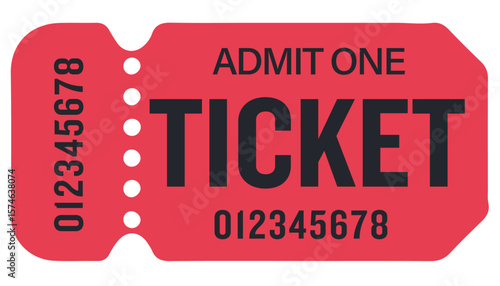 Admit one ticket, admit one ticket isolated