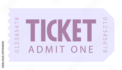 Admit one ticket, admit one ticket isolated